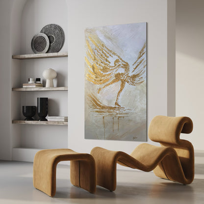 The Golden Figure Skater ORIGINAL Hand-Painted Acrylic Art on Canvas