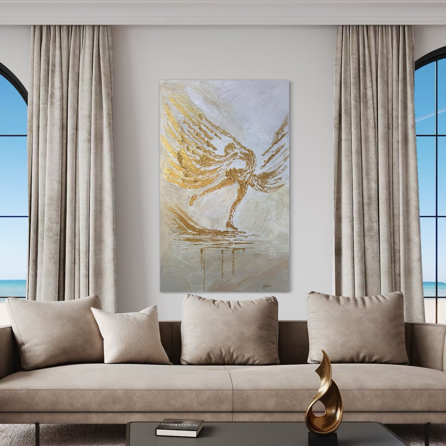 The Golden Figure Skater ORIGINAL Hand-Painted Acrylic Art on Canvas