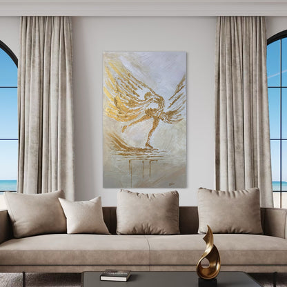 The Golden Figure Skater ORIGINAL Hand-Painted Acrylic Art on Canvas