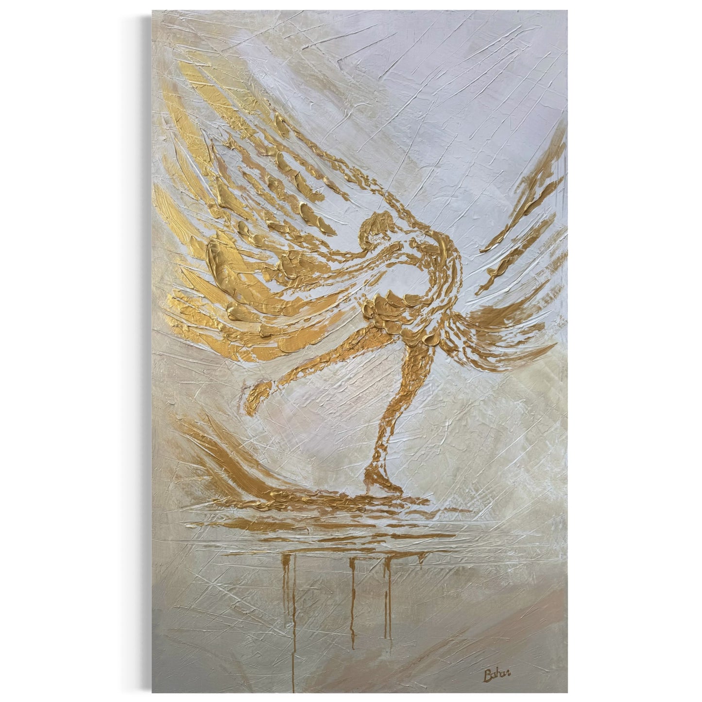 The Golden Figure Skater ORIGINAL Hand-Painted Acrylic Art on Canvas