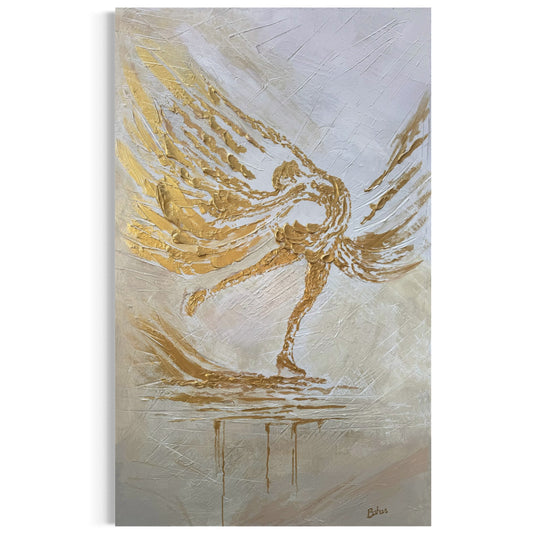 The Golden Figure Skater ORIGINAL Hand-Painted Acrylic Art on Canvas