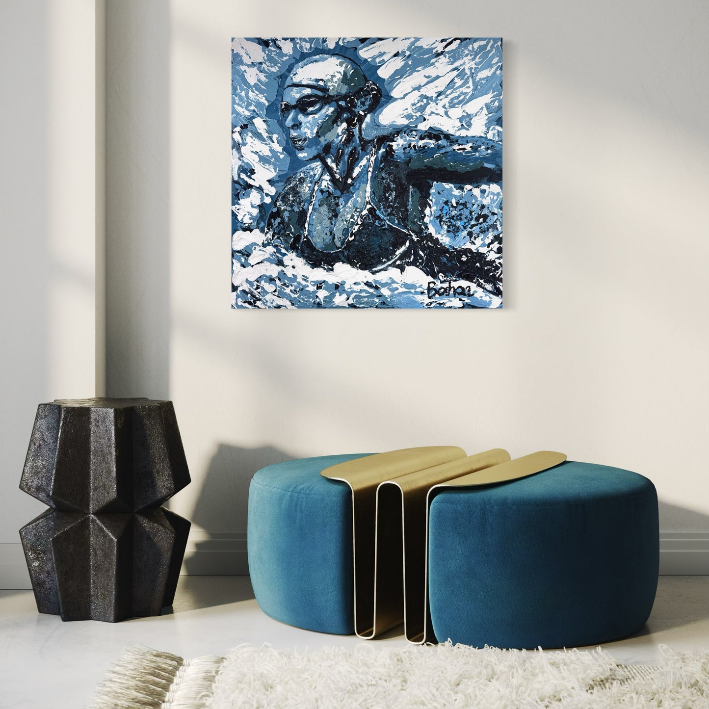 The Olympic Swimmer ORIGINAL Hand-Painted Acrylic Art on Canvas