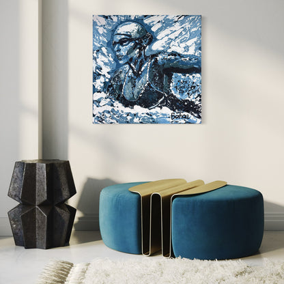 The Olympic Swimmer ORIGINAL Hand-Painted Acrylic Art on Canvas
