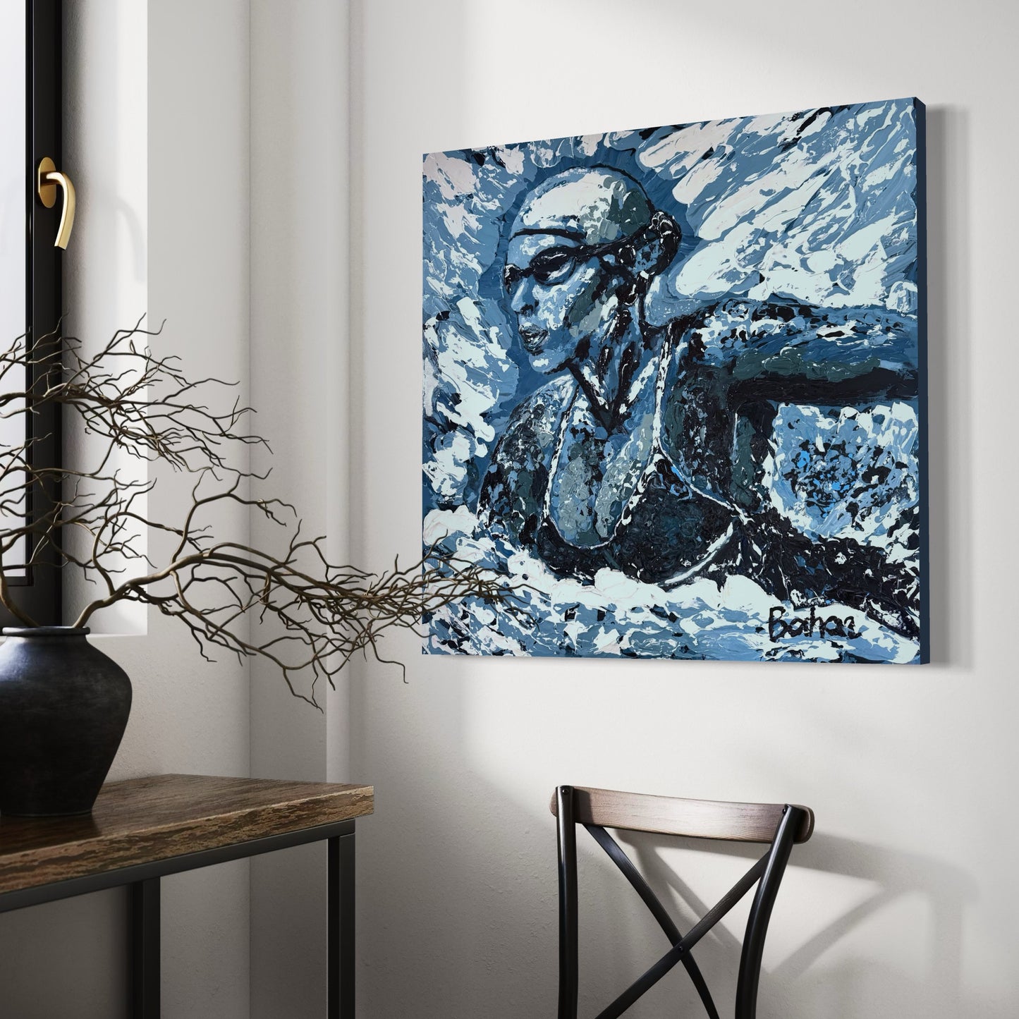 The Olympic Swimmer ORIGINAL Hand-Painted Acrylic Art on Canvas