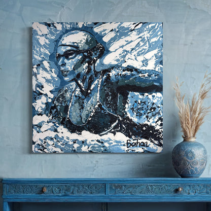The Olympic Swimmer ORIGINAL Hand-Painted Acrylic Art on Canvas