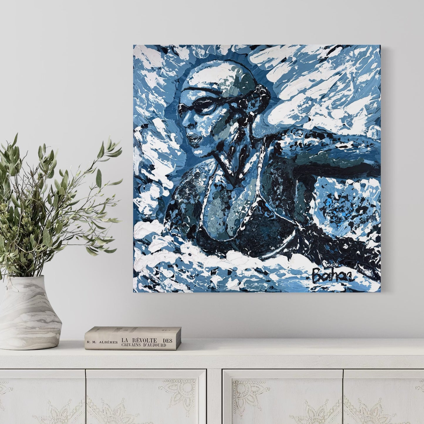 The Olympic Swimmer ORIGINAL Hand-Painted Acrylic Art on Canvas