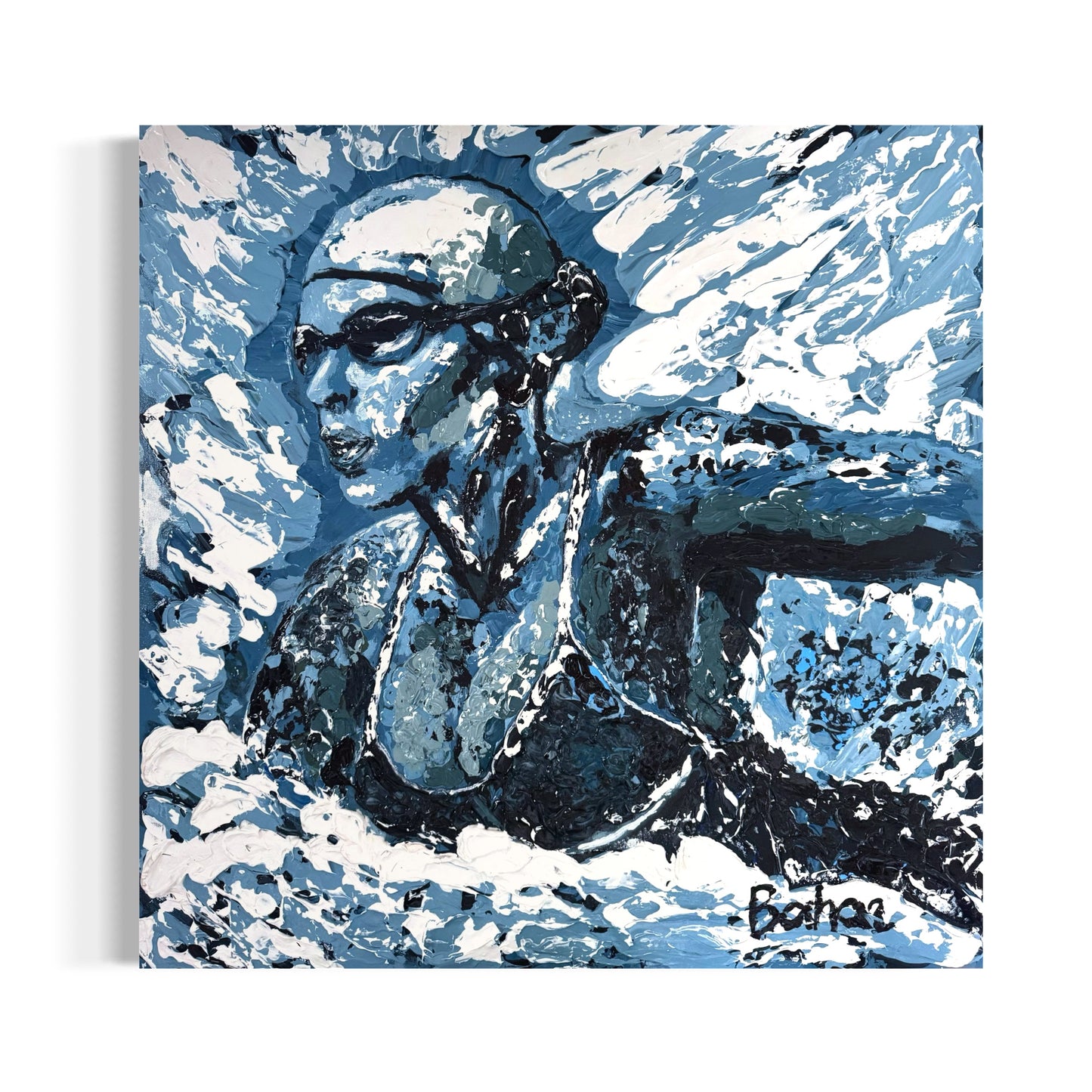 The Olympic Swimmer ORIGINAL Hand-Painted Acrylic Art on Canvas