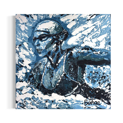 The Olympic Swimmer ORIGINAL Hand-Painted Acrylic Art on Canvas