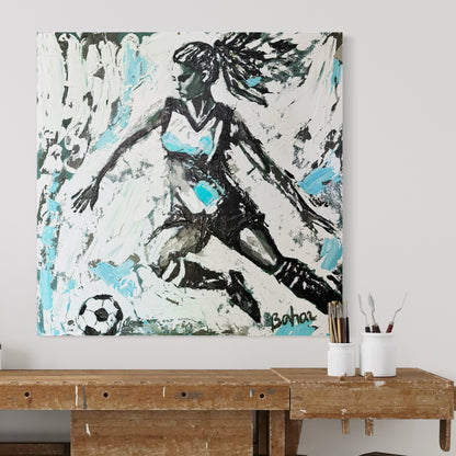 The Soccer Player ORIGINAL Hand-Painted Acrylic Art on Canvas